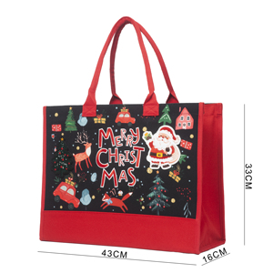 Sac fourre-tout en toile brodé personnalisé de Noël, nouveau style 2025, haute qualité, robuste, avec poignée solide et compartiments organisés - Product Image 2
