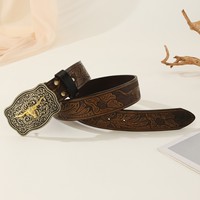 Nouvelle ceinture vintage pour homme en jean avec rivets, boucle en alliage polyvalente et distinctive, réglable, pour pantalon
