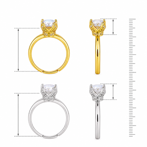 Anello monolitico classico a quattro griffe, dal design elegante e un accessorio alla moda per l'uso quotidiano. - Product Image 5