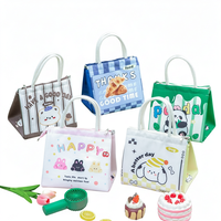 Sac Isotherme Portable à Motif Lettres Tendance, Sac Repas Thermique Isolé 1,3 L en Polyester, Conteneur Alimentaire Réutilisable