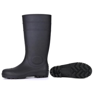 Knee High Black PVC Safety <strong>Wellies</strong> Rain Boots Steel Toe Puncture-proof Oil &amp; Chemical Resistant Non-slip for Construction Mining - Product Image 4