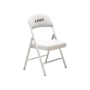 Wholesale Metal Folding Chair Training Luxury White Leather Cover Wedding Chair for Event