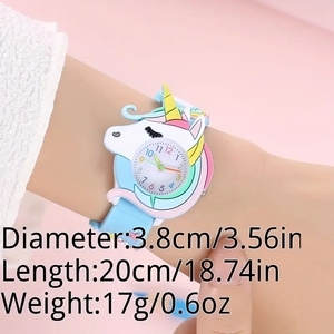 Lindo reloj de dibujos animados de silicona de unicornio para niños, regalo para niños - Product Image 4