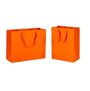 Оранжевая пищевая бумага для покупок Подарочная сумка с логотипом оранжевая подарочная сумка