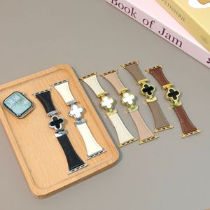 Bracelet de montre en cuir véritable magnétique à quatre feuilles de trèfle au design élégant pour Apple Watch 10 9 <span class=keywords><strong>IWatch</strong></span> 9 8 7 6 5 SE - Product Image 3