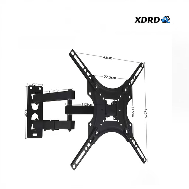 XDRD Universal Adjustable Swivel TV Wall Mount Full Motion Carbon Steel 26-55" 35KG Load Powder Coated TV Support Holder