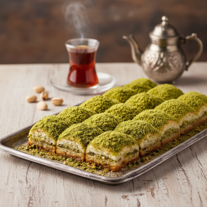 Best-seller - Baklava artisanal halal aux pistaches - Dessert turc traditionnel de qualité supérieure avec un fort contenu en pistaches et du lait - Product Image 3