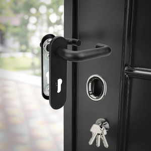 Modern European Bedroom Matt <strong>Black</strong> Wooden <strong>Door</strong> Lever Handle and <strong>Knobs</strong> Factory Wholesale - Product Image 6