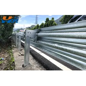 Vendita calda Aashto Standard di paesaggio urbano di protezione della strada urbana caldo zincato acciaio inox W trave Armco Guardrail