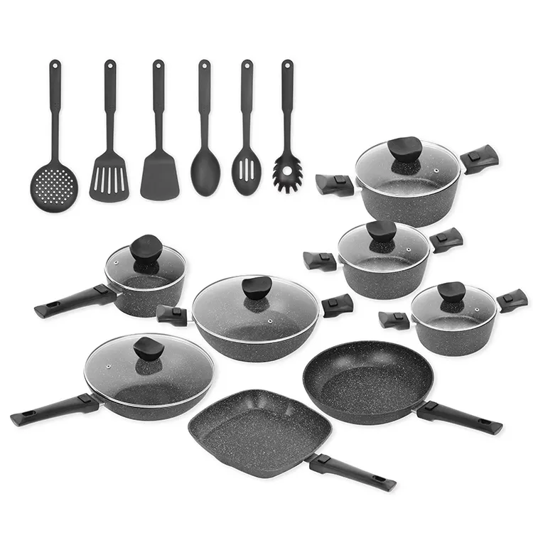 K & B Aluminum Alloy 3003 Kitchen pot cookware Sets kitchenware set Cooking Utensils Detachable Handle