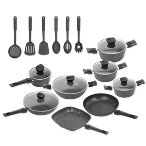 K एंड बी एल्यूमीनियम मिश्र धातु 3003 रसोई के बर्तन cookware सेट बरतन सेट खाना पकाने के बर्तन वियोज्य संभाल