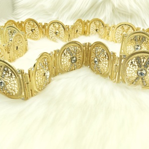 <span class=keywords><strong>Ceinture</strong></span> <span class=keywords><strong>en</strong></span> métal doré et <span class=keywords><strong>argent</strong></span>é de style marocain, fine et carrée, avec boucle <span class=keywords><strong>en</strong></span> D, largeur 5 cm, bijoux de mariage pour femmes, cadeau pour les mariées - Product Image 2