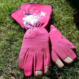 Guantes de cuero con estampado de Cactus para mujer, manguitos largos suaves para trabajo y jardinería - Product Image 3