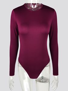 Body de Manga Larga con Cuello Redondo, Color Blanco Sólido, Sexy, para Mujer, Top Negro para Otoño e Invierno, Gris, Informal, Ropa de Calle - Product Image 6