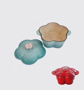 Prix usine personnalisation fonte émaillée marmite forme de fleur casserole casserole casserole ustensiles de cuisine - Product Image 4