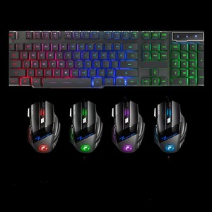 <span class=keywords><strong>IMICE</strong></span> <span class=keywords><strong>Gaming</strong></span> Wired Mechanical Keyboard & <span class=keywords><strong>Mouse</strong></span> Peripheral Kit 104 teclas con iluminación de arco iris para juegos de computadora de escritorio - Product Image 2