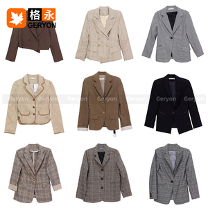 Geryon Vintage ropa usada mujeres Blazers moda <span class=keywords><strong>Oficina</strong></span> prendas de vestir exteriores señoras traje chaquetas para ropa de <span class=keywords><strong>segunda</strong></span> <span class=keywords><strong>mano</strong></span> balas - Product Image 3