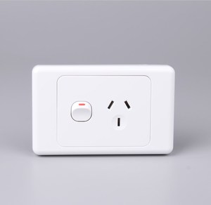 AS313 Igoto norme australienne SAA simple Powerpoint 3 broches 1gang simple GPO 10A lumières horizontales interrupteurs muraux prises - Product Image 1