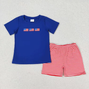 Conjuntos de Verano de 2 Piezas para Niños y Niñas Pequeños, Bordados, Venta al por Mayor, Ropa Infantil para el 4 de Julio - Product Image 2