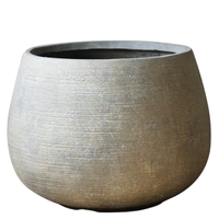 Pots à fleurs en fibre de terre cuite pour plantes succulentes d'extérieur, vente chaude, grands pots en fibre de terre cuite, pots en ciment modernes en relief pour la décoration de la maison