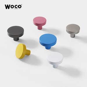 Woco Lan Cabinet <b>Knob</b> Single Hole Modern Minimalist Drawer Handle <b>Black</b> Wardrobe <b>Door</b> Metal Round Handle - Product Image 1