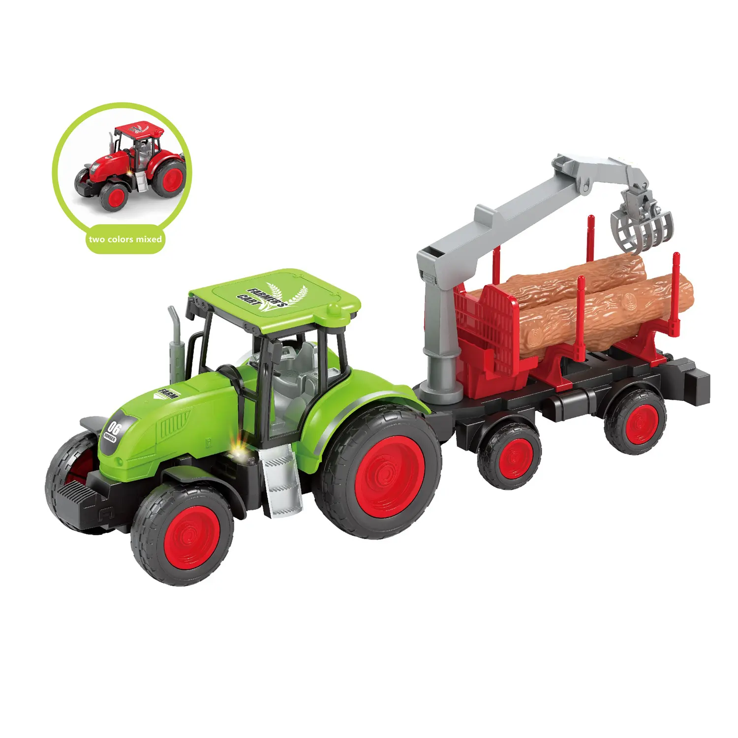 Mainan seri mobil petani mobil rc dan model kendaraan pertanian mainan anak remot kontrol empat arah trailer kayu petani