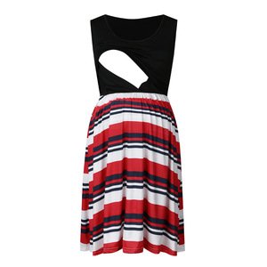 Vestido corto Floral sin mangas para mujer, vestido cómodo de verano para amamantar - Product Image 6