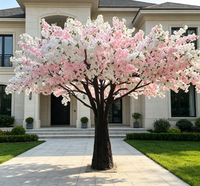 Arbres artificiels de cerisier personnalisés pour la décoration de mariage en intérieur et en extérieur, type herbe et fleurs en plastique