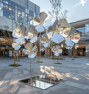 Thép không gỉ lựu điêu khắc vuông bán hàng văn phòng công viên danh lam thắng cảnh khu vực kim loại sắt nghệ thuật trang trí sàn - Product Image 5