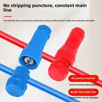 Conector Rápido Tipo T WZOODQ para Cableado de Paisajes LED de Bajo Voltaje, Conector Perforado, Herramienta Divisora de Cables sin Interrupciones, Terminal Enchufable