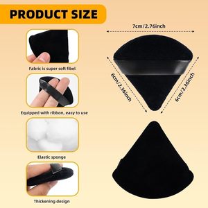 Esponja de Maquillaje Triangular Suave con Logotipo Personalizado, para Aplicación en Seco y Húmedo, de Terciopelo, Lavable, Reutilizable, Esponja Cosmética de Algodón para Dedos - Product Image 3