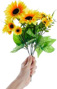 <span class=keywords><strong>Bouquet</strong></span> <span class=keywords><strong>de</strong></span> tournesols artificiels avec tiges pour arrangement Floral Faux centres <span class=keywords><strong>de</strong></span> Table décor <span class=keywords><strong>de</strong></span> <span class=keywords><strong>mariage</strong></span> - Product Image 2