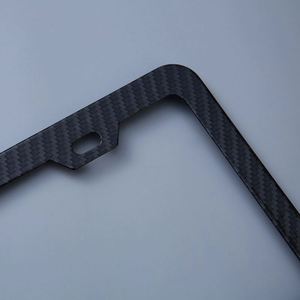 Premium Carbon Fiber Pattern Aluminum License Plate <b>Frame</b> Black Metal Car Tag Holder Anti-Theft for Promotion Gifts - Product Image 3
