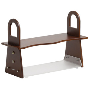 Estante de almacenamiento de escritorio WOZOOM, organizador multifuncional de madera para escritorio, estante para rincón de café, color marrón retro - Product Image 5