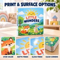 Impression personnalisée de livres cartonnés pour enfants, pages en carton épais, livre d'images pour bébés et tout-petits en couleur
