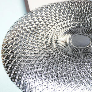 Elegante Placa de cargador de cristal de boda cena en casa redonda 13 pulgadas Pavo Real azul vidrio desierto fruta platos para Decoración de mesa - Product Image 5