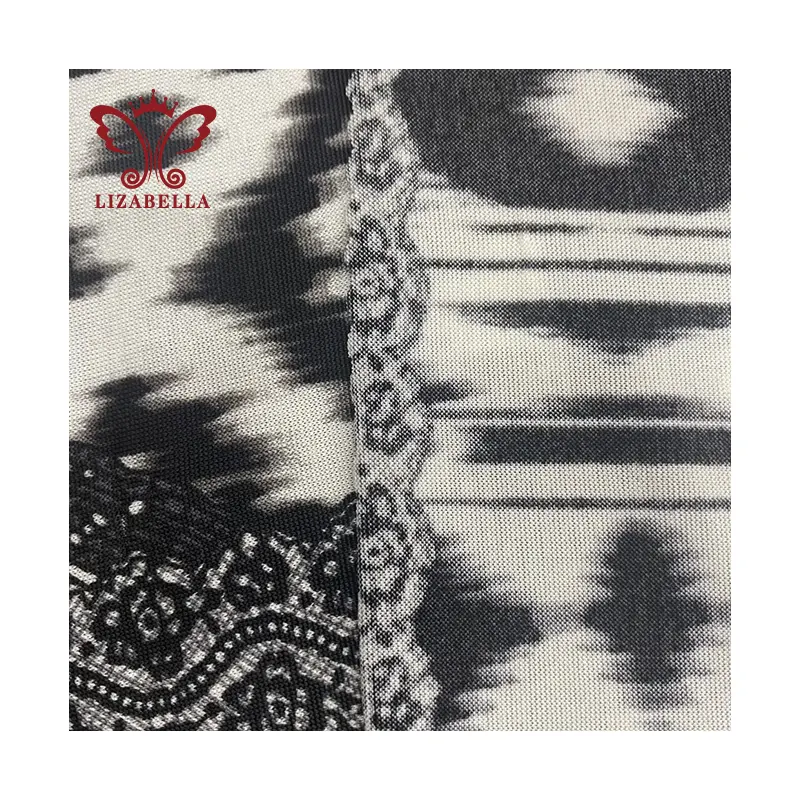 Vestido de tela textil impreso personalizado 100% poliéster Jersey único Color de punto Seaskin impreso satén ligero ofrecido
