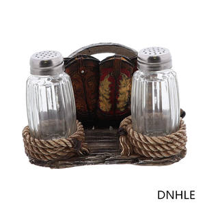 Pays Restaurant Coq avec Roue de Wagon Ferme Baril et Tournesols Serviette Support pour Salière et poivrière - Product Image 3