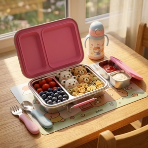 New Arrival Kids 304 Stainless Steel Lunch Box Bento Box Leakproof Cute Design Tritan Lid for Back to School OEM Custom - Product Image 2