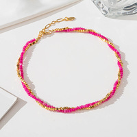Mode 18k plaqué or quartz rose pierre naturelle clavicule chaîne multi double couche collier pour jeunes filles