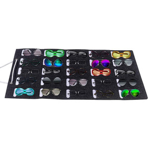 Sunglasses Organizer Treo Lưu Trữ Kính Mắt Tường Pocket Hanger Mounted Removable Eyewear Hiển Thị Cảm Thấy Tường Rack, 25 Túi - Product Image 2