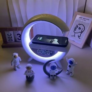 Wireless BT 5.3 Speaker IPX4 Waterproof Wireless Charging Multi-function Night Light Alarm Clock <b>Table</b> <b>Lamp</b> Atmosphere <b>Portable</b> - Product Image 3