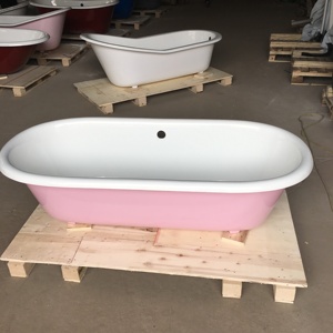 <span class=keywords><strong>Bañera</strong></span> Independiente de Hierro Fundido de Diseño Tradicional Rosa Princesa, Doble Función, 1.5 m, para Uso en Hoteles - Product Image 4