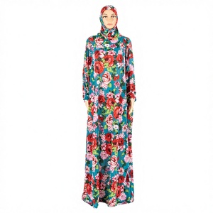 Robe longue Abaya à capuche ample et élégante pour femmes musulmanes, imprimé floral, grande taille, toutes saisons, vente chaude - Product Image 2