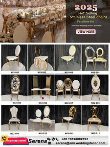 เก้าอี้ทานอาหารสำหรับงานแต่งงานโครงเหล็กสแตนเลสเก้าอี้จัดเลี้ยงสูงด้านหลังยาวเรียบหรูหราส่งตรงจากโรงงาน - Product Image 4