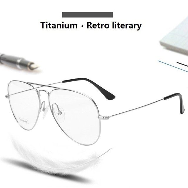 Fashionable Full Frame Titanium Eyeglasses Gold Printed Pattern PC Lens for Prescription Use jq Model 16050 Customized Shape All