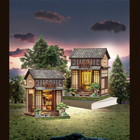 Cutebee Puzzle Kayu 3D CWGC218 Kanmi-dokoro Kurihara Model Mainan DIY Rumah Miniatur Gaya Jepang Book Nook