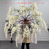 Fleurs artificielles de glycine pour plafond, décoration d'événements de mariage, plante en soie écologique avec taille et couleur personnalisables, décoration du Nouvel An