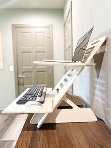 Portable Plywood Laptop Stand Height Adjustable Notebook <strong>Riser</strong> Holder Rack <strong>for</strong> <strong>Bed</strong> and Office - Product Image 1