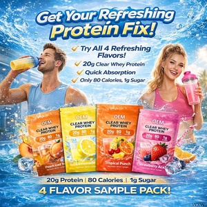 Isolat de protéines de lactosérum premium saveur thé glacé pêche 20g – Optimise l'énergie et favorise le développement musculaire - Product Image 1